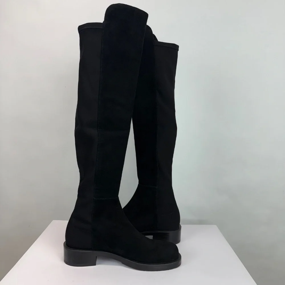 New Stuart Weitzman 5050 Bold Over The Knee Boot Black Sz 6.5
